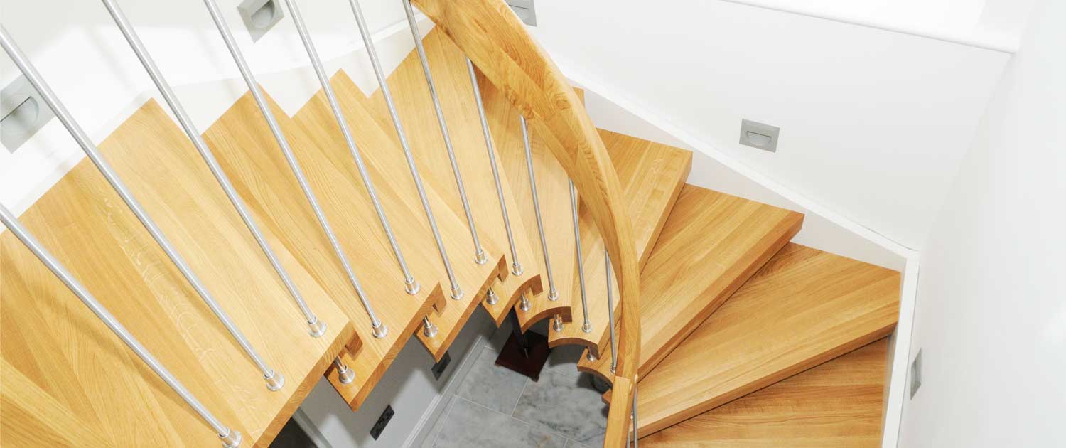 floating stair timber