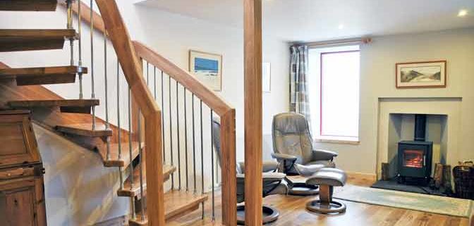 Rustic Oak Open Stair
