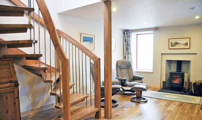 Rustic Oak Open Stair