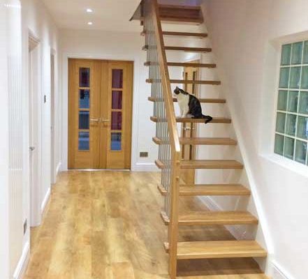 Straight Flight Oak Staircase